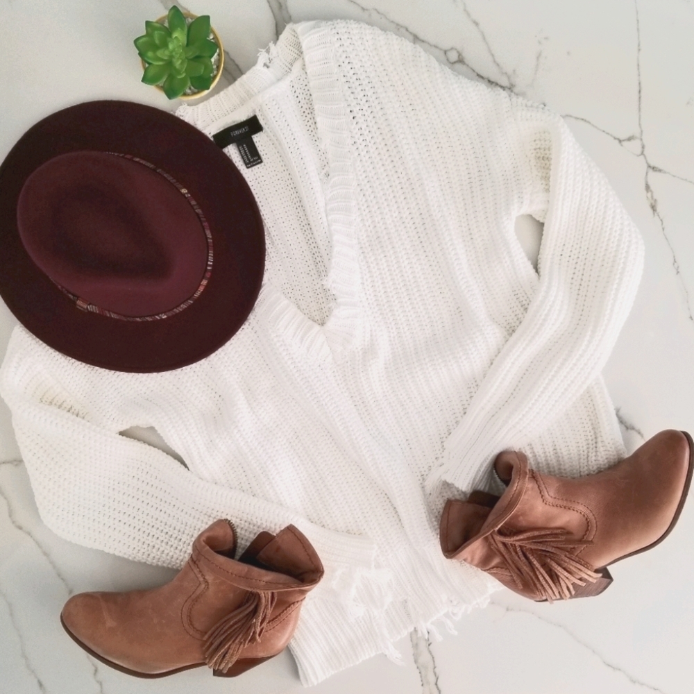 FOREVER 21 Distress Oversize Sweater